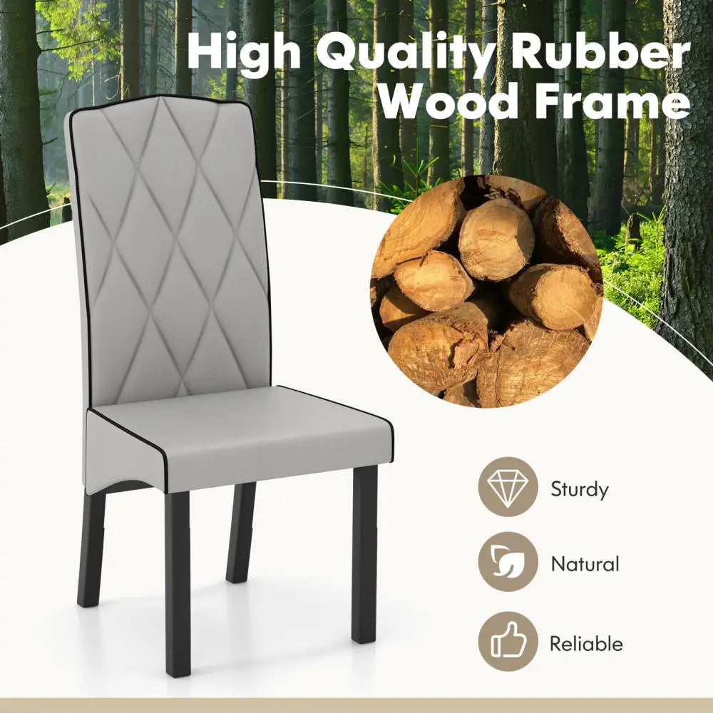 Modern Dining Chair with High Backrest High-density Sponge Cushion-Light Gray - Light Gray - Dining Chairs