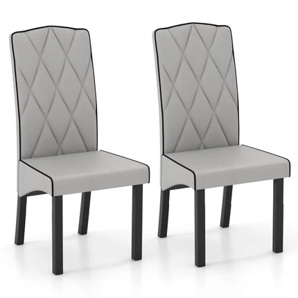 Modern Dining Chair with High Backrest High-density Sponge Cushion-Light Gray - Light Gray - Dining Chairs