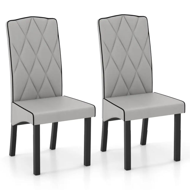 Modern Dining Chair with High Backrest High-density Sponge Cushion-Light Gray - Light Gray - Dining Chairs