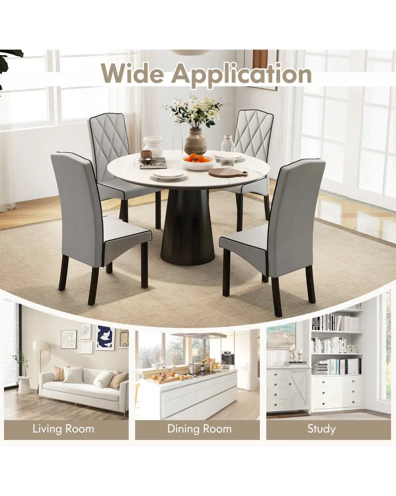 Modern Dining Chair with High Backrest High-density Sponge Cushion-Light Gray - Light Gray - Dining Chairs