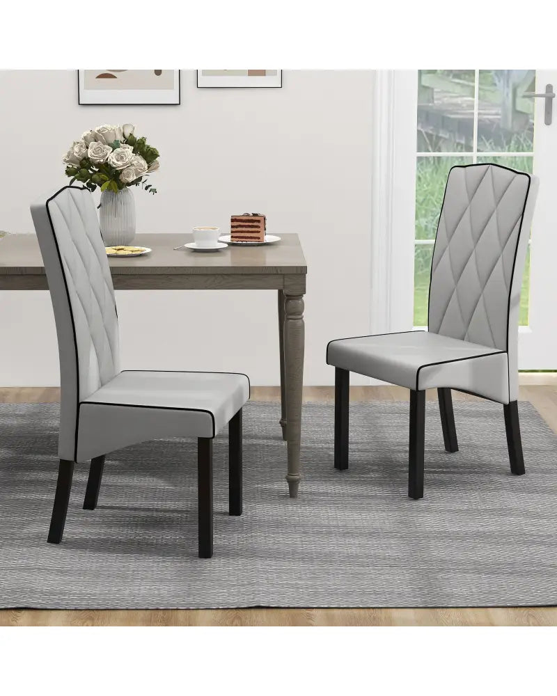 Modern Dining Chair with High Backrest High-density Sponge Cushion-Light Gray - Light Gray - Dining Chairs