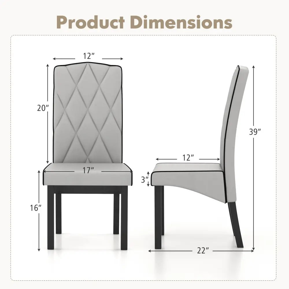 Modern Dining Chair with High Backrest High-density Sponge Cushion-Light Gray - Light Gray - Dining Chairs
