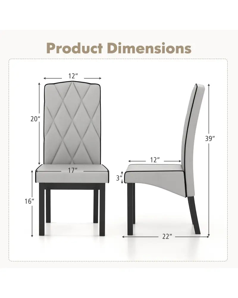 Modern Dining Chair with High Backrest High-density Sponge Cushion-Light Gray - Light Gray - Dining Chairs