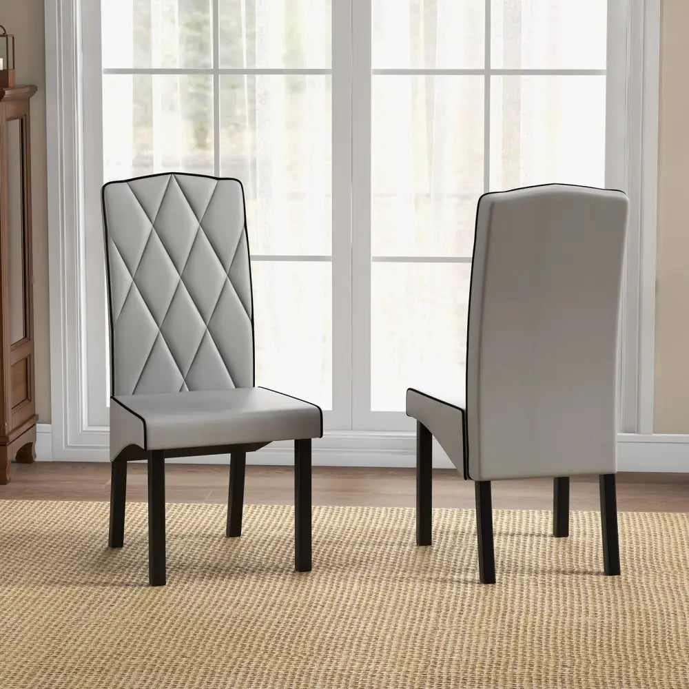Modern Dining Chair with High Backrest High-density Sponge Cushion-Light Gray - Light Gray - Dining Chairs