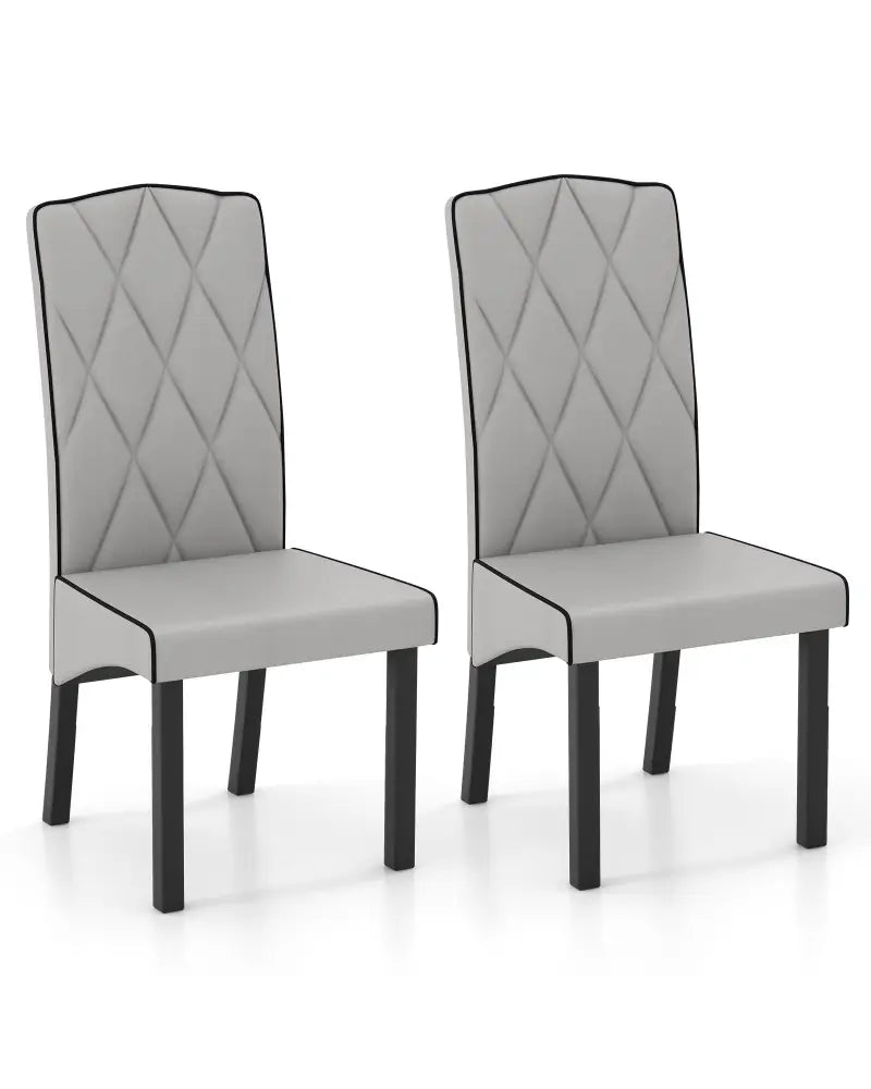 Modern Dining Chair with High Backrest High-density Sponge Cushion-Light Gray - Light Gray - Dining Chairs