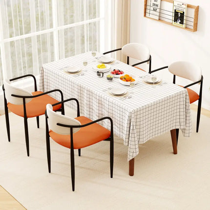 Modern Dining Chairs Set of 2 with Padded Seat and Curved Back - Orange - Dining Chairs