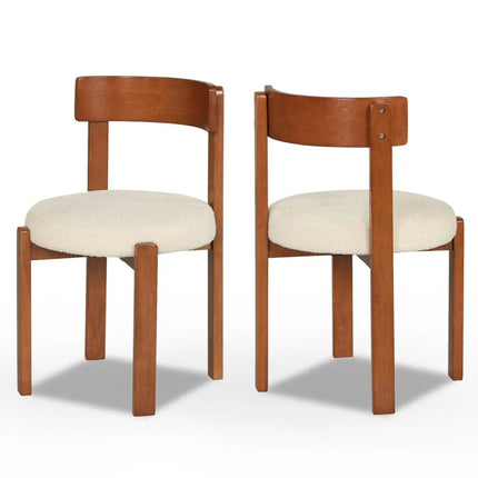 Modern Dining Chairs Set of 2 with Solid Rubber Wood Legs - Brown - Oasis Home Essentials