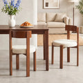 Modern Dining Chairs Set of 2 with Solid Rubber Wood Legs-Brown - Brown - Dining Chairs