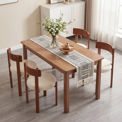 Modern Dining Chairs Set of 2 with Solid Rubber Wood Legs - Brown - Oasis Home Essentials