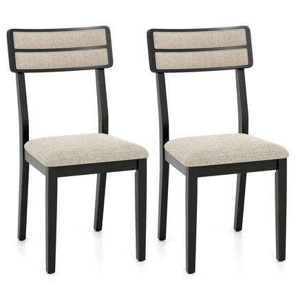 Modern Dining Chairs Set of 2 with Tilt Backrest for Dining Room-Black - Black - Kitchen & Dining
