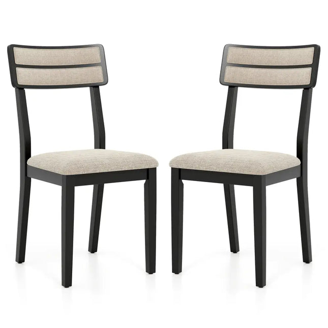 Modern Dining Chairs Set of 2 with Tilt Backrest for Dining Room-Black - Black - Kitchen & Dining
