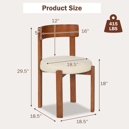 Modern Dining Chairs Set of 4 with Solid Rubber Wood Legs - Brown - Oasis Home Essentials