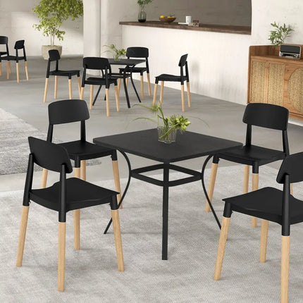 Modern Dining Side Chairs Set of 4 with Ergonomic Backrest for Dining Room-Black - Black - Dining Chairs