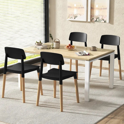 Modern Dining Side Chairs Set of 4 with Ergonomic Backrest for Dining Room-Black - Black - Dining Chairs