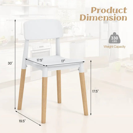 Modern Dining Side Chairs Set of 4 with Ergonomic Backrest for Dining Room-White - White - Dining Chairs