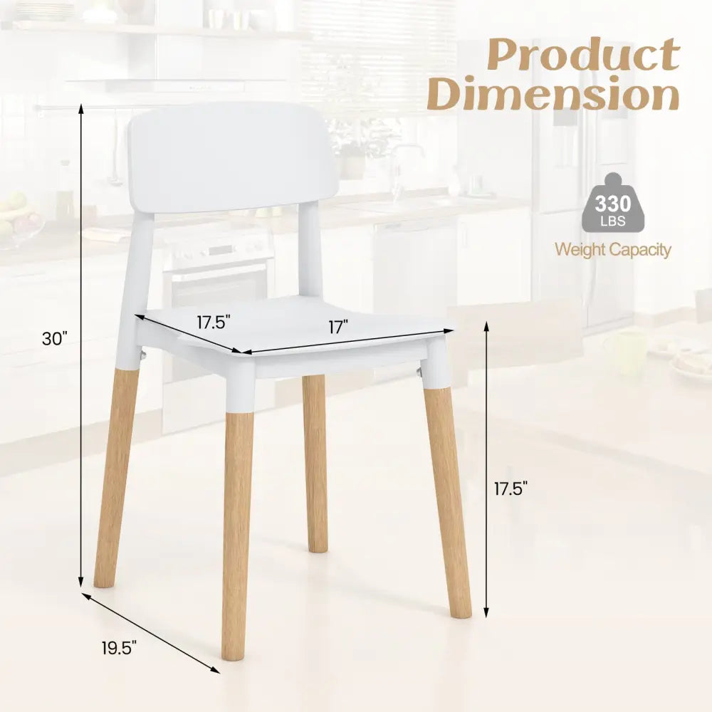 Modern Dining Side Chairs Set of 4 with Ergonomic Backrest for Dining Room-White - White - Dining Chairs