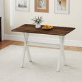 Modern Dining Table Wooden Kitchen Table with X-shaped Frame-White - White - Dining Tables