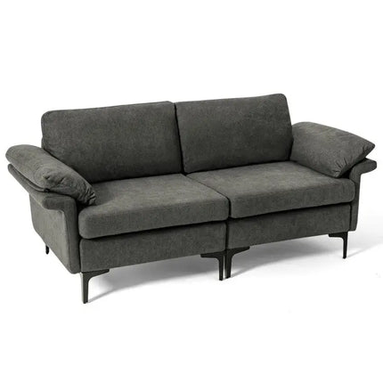 Modern Fabric Sofa and Accent Chair with 2 Side Table for Living Room - Living Room
