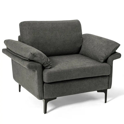 Modern Fabric Sofa and Accent Chair with 2 Side Table for Living Room - Living Room