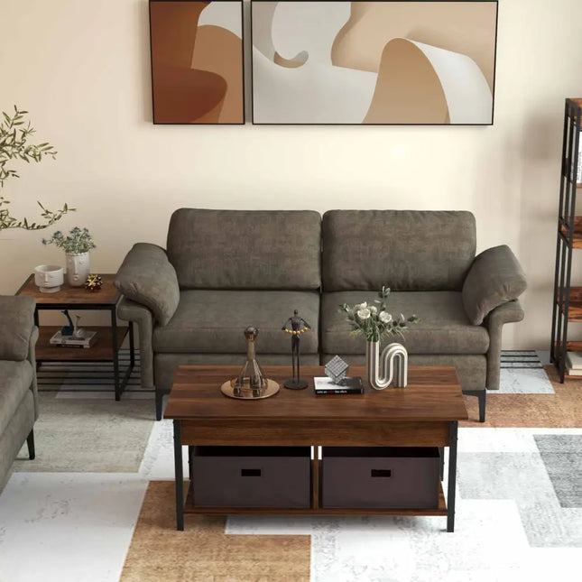 Modern Fabric Sofa and Accent Chair with 2 Side Table for Living Room - Living Room