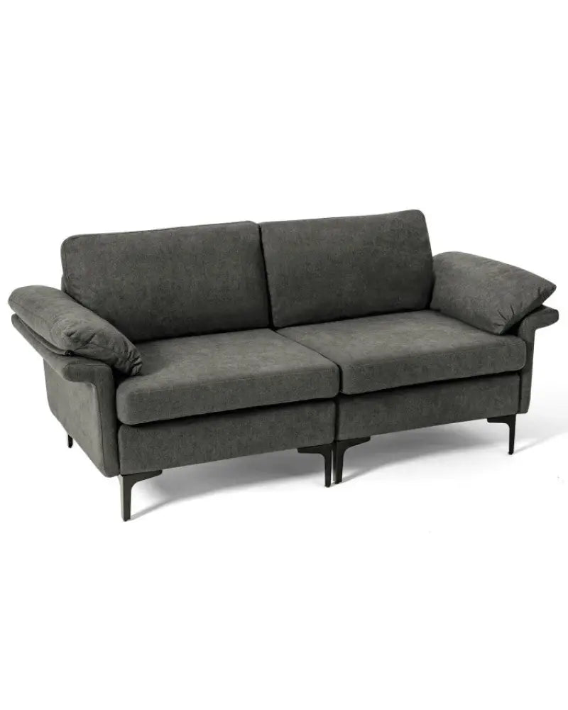 Modern Fabric Sofa and Accent Chair with 2 Side Table for Living Room - Living Room