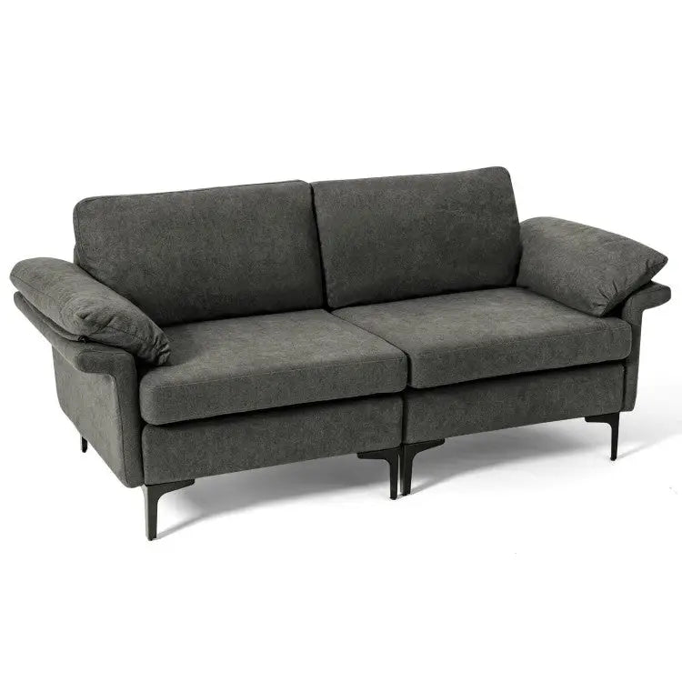Modern Fabric Sofa and Accent Chair with 2 Side Table for Living Room - Living Room