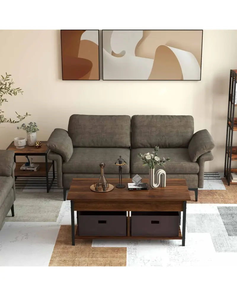 Modern Fabric Sofa and Accent Chair with 2 Side Table for Living Room - Living Room