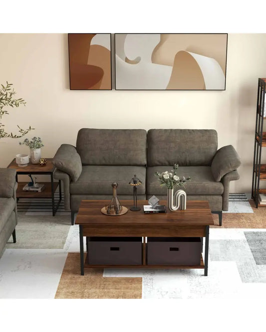 Modern Fabric Sofa and Accent Chair with 2 Side Table for Living Room - Living Room