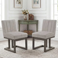 Modern Farmhouse Fabric Dining Chairs Set of 2 with 5.5’’ Thickened Padded Seat-Gray - Gray - Dining Chairs