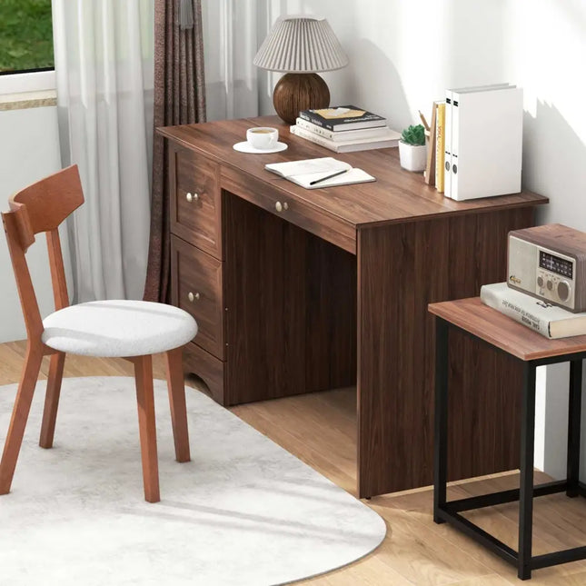 Modern Furniture Set with 2 Dining Chairs Computer Desk and 3 Pieces Coffee Tables - Furniture