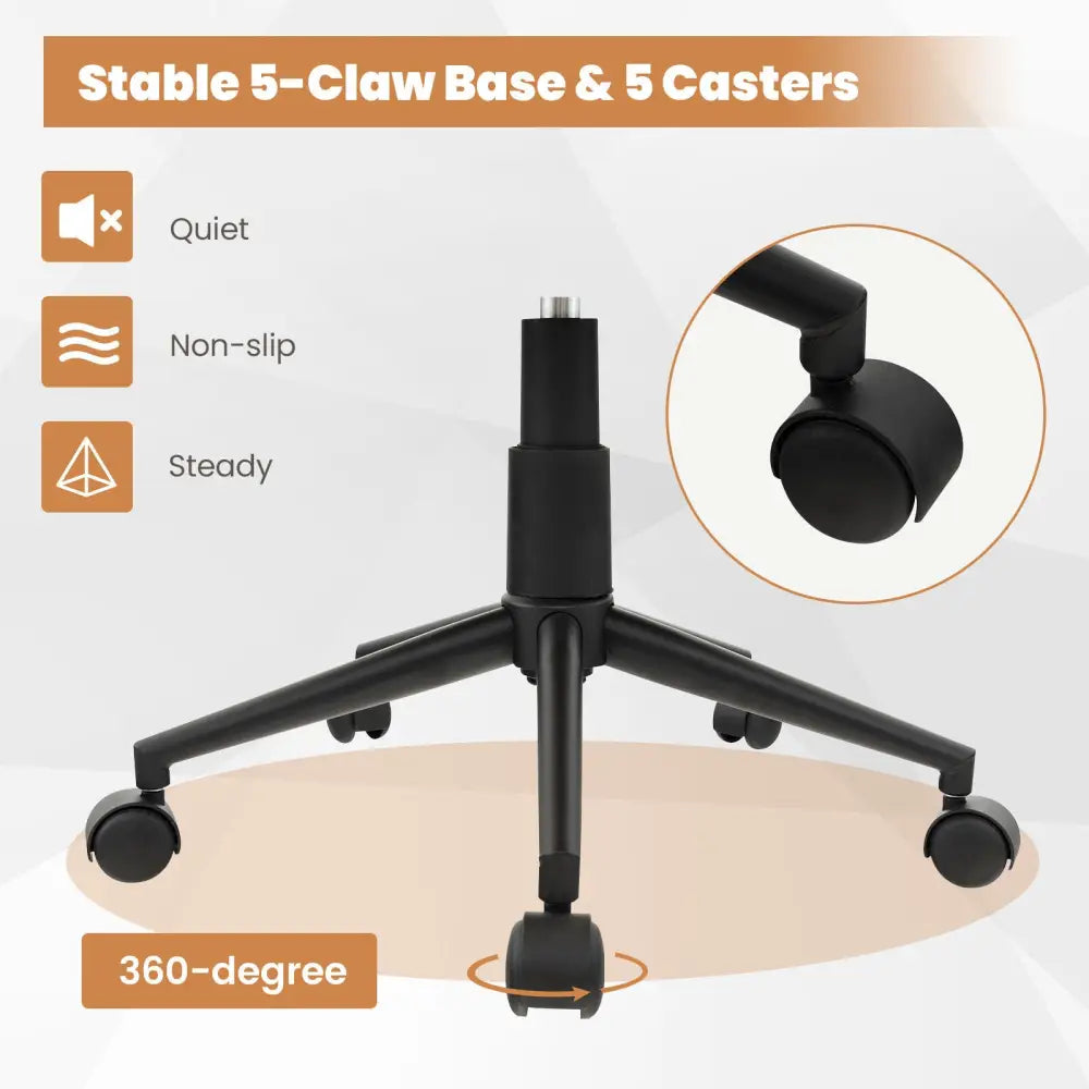 Modern Home Office Chair with Curved Backrest and Comfortable Armrests-Brown - Brown - Leisure Chairs