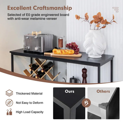Modern Kitchen Buffet Sideboard with 3 Compartments-Black - Black - Sideboards Cabinets & Buffets