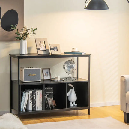 Modern Kitchen Buffet Sideboard with 3 Compartments-Black - Black - Sideboards Cabinets & Buffets
