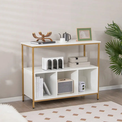 Modern Kitchen Buffet Sideboard with 3 Compartments-White - White - Sideboards Cabinets & Buffets