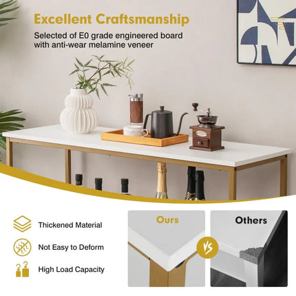 Modern Kitchen Buffet Sideboard with 3 Compartments-White - White - Sideboards Cabinets & Buffets