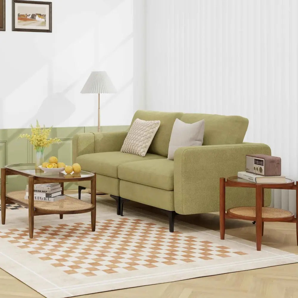 Modern Living Room Furniture Set: TV Stand + Sofa + Coffee Table + Side Table - Living Room
