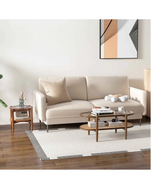 Modern Living Room Set: Loveseat Armchair Side Table & Coffee Table - Living Room