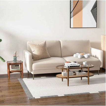 Modern Living Room Set: Loveseat Armchair Side Table & Coffee Table - Living Room