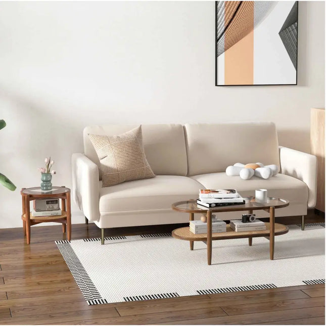Modern Living Room Set: Loveseat Armchair Side Table & Coffee Table - Living Room