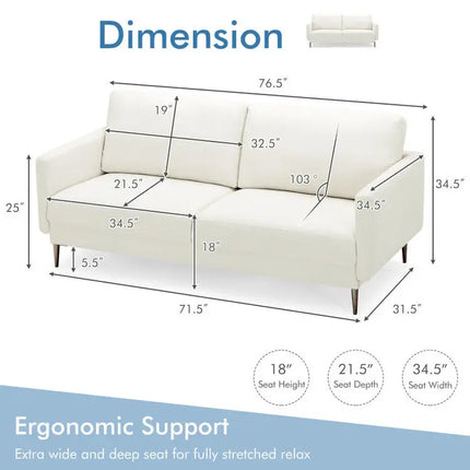 Modern Living Room Set: Loveseat Armchair Side Table & Coffee Table - Living Room