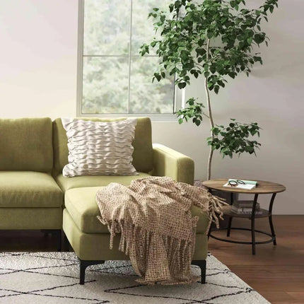 Modern Living Room Set: Modular L-shaped Sectional Sofa Lift Top Coffee Table & 3-Globe Floor Lamp - Living Room