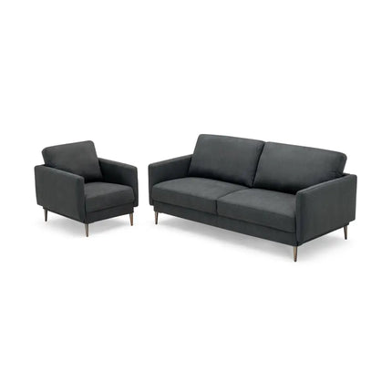 Modern Loveseat with Comfy Backrest Cushions-Gray - Gray - Sofas & Loveseats