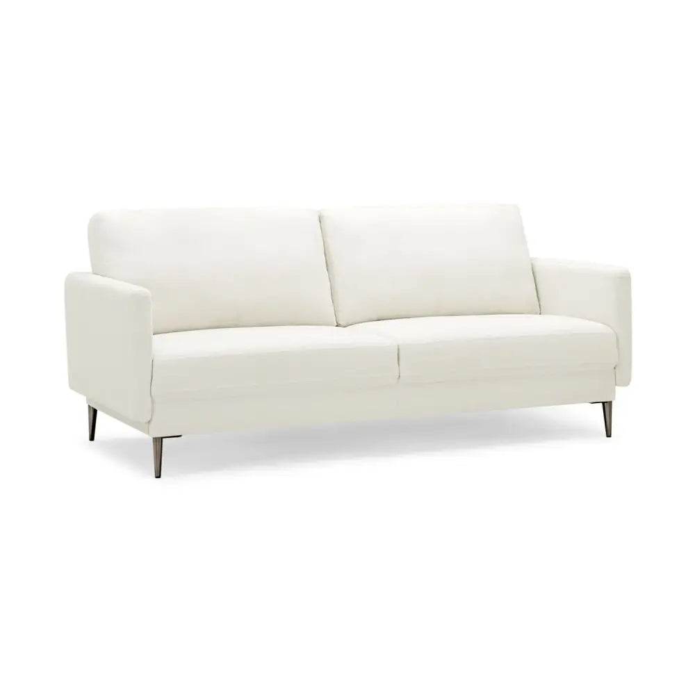Modern Loveseat with Comfy Backrest Cushions-White - White - Sofas & Loveseats