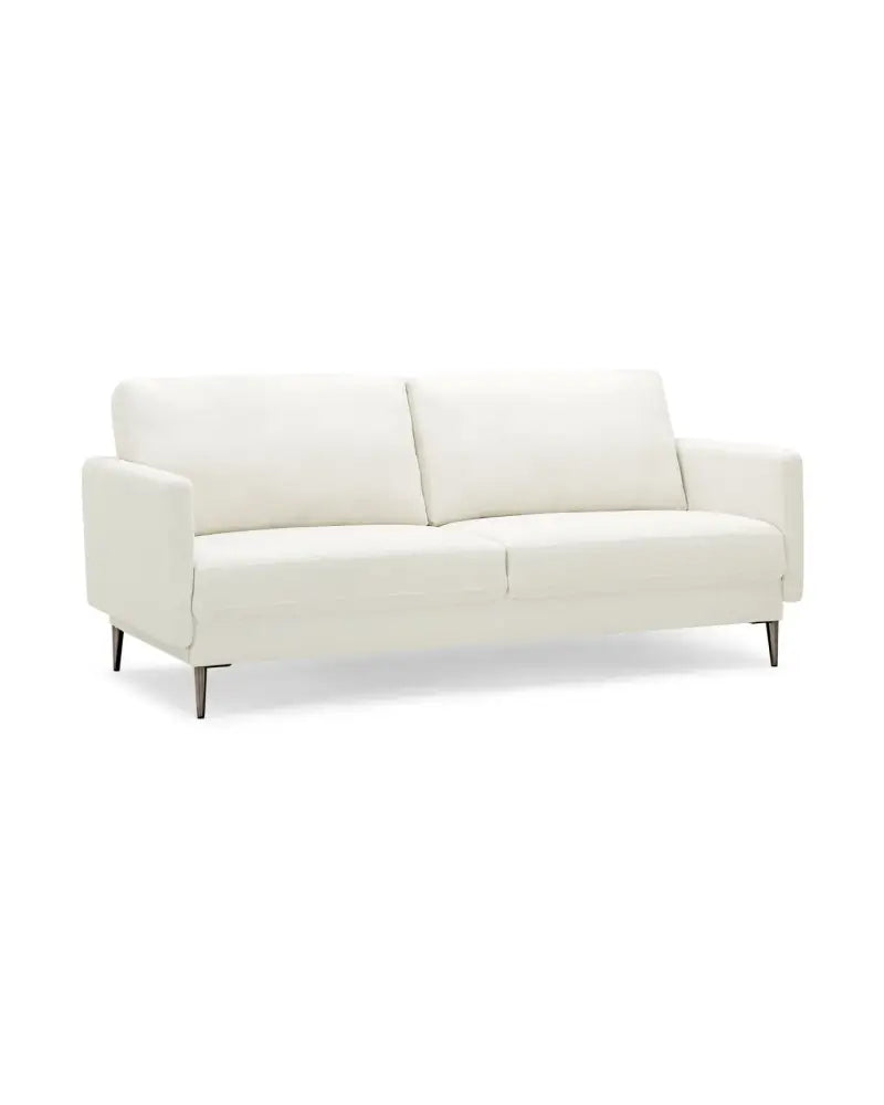 Modern Loveseat with Comfy Backrest Cushions-White - White - Sofas & Loveseats