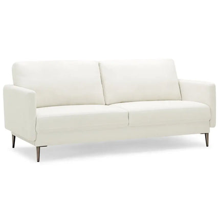 Modern Loveseat with Comfy Backrest Cushions-White - White - Sofas & Loveseats