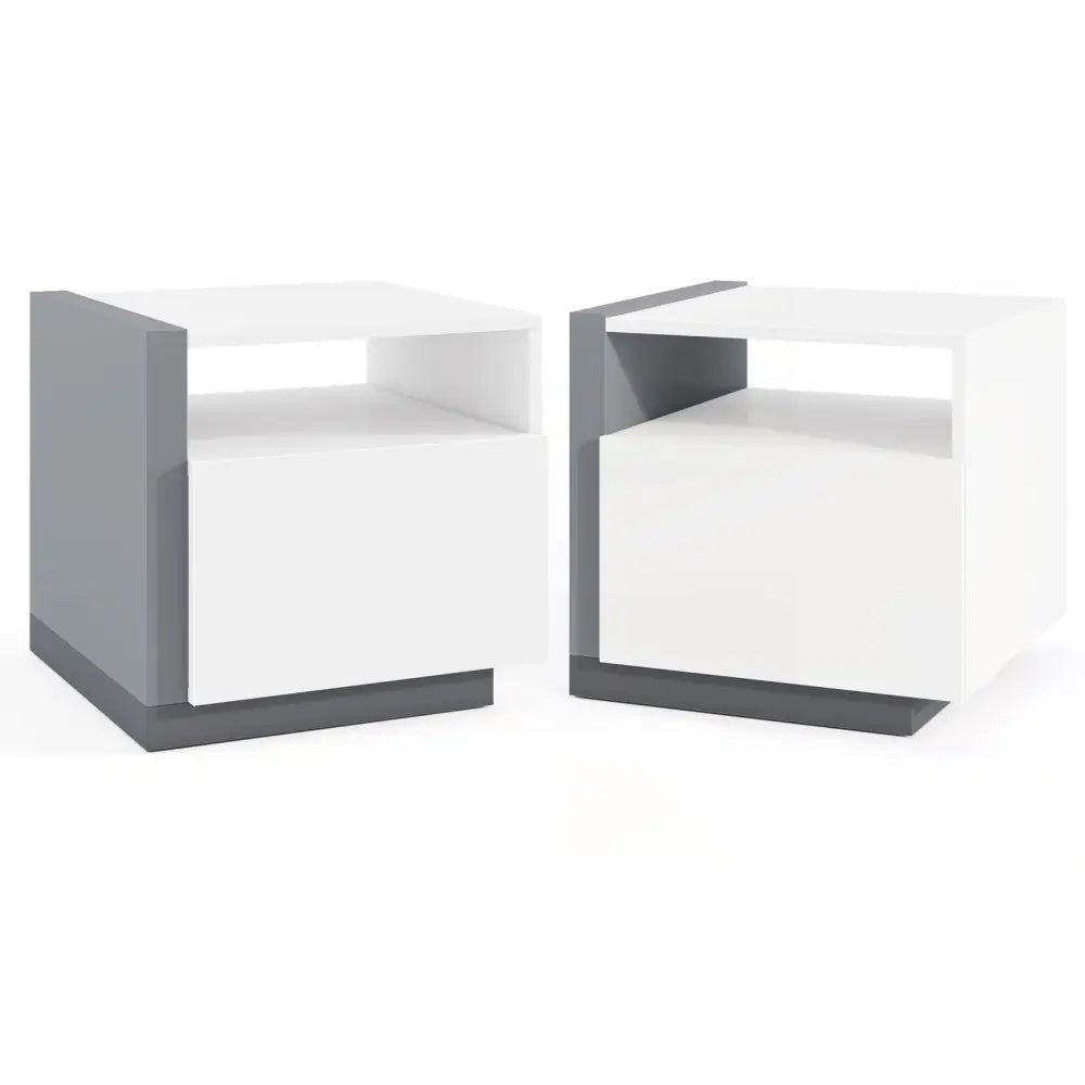 Modern Minimalist Nightstand with Drawer for Bedroom - White - Nightstands