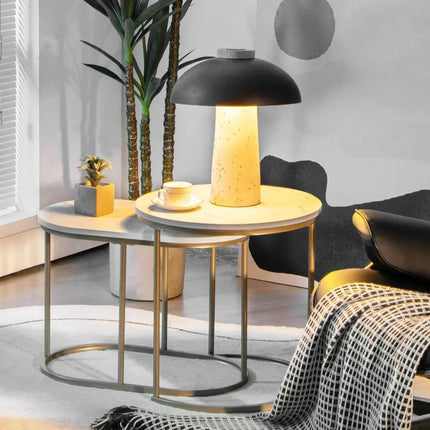 Modern Nesting Coffee Table Set of 2-White - White - Coffee Tables