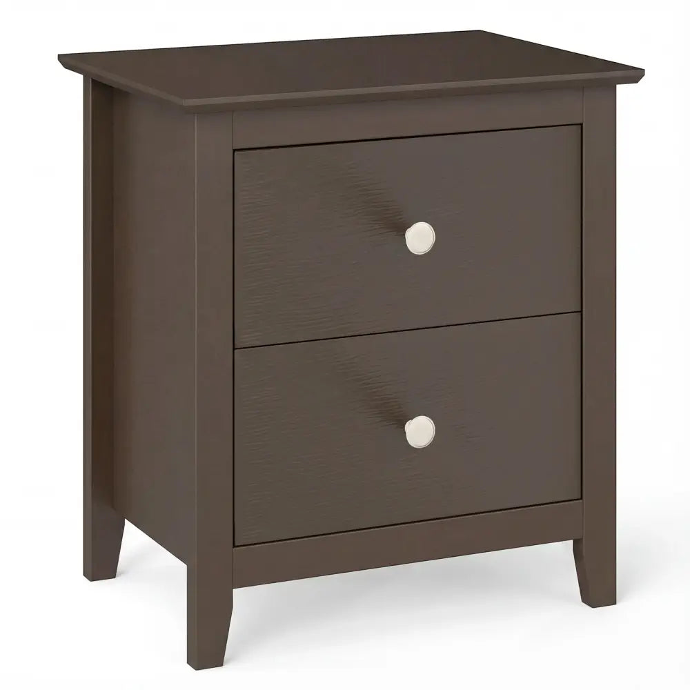 Modern Nightstand with 2 Drawers for Small Spaces-Brown - Brown - Nightstands