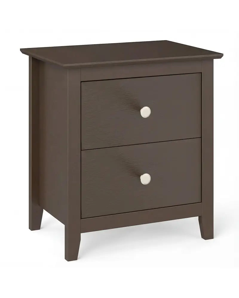 Modern Nightstand with 2 Drawers for Small Spaces-Brown - Brown - Nightstands