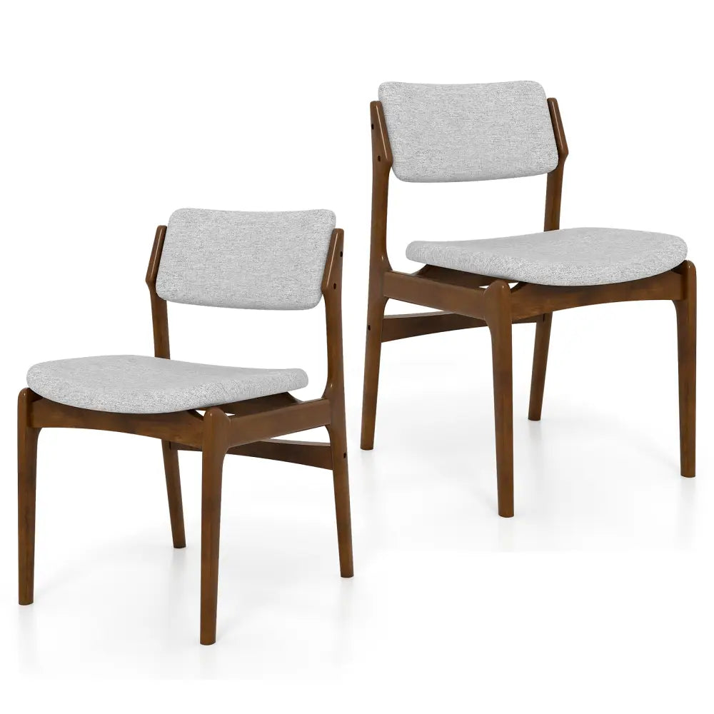 Modern Padded Dining Chairs with Rubber Wood Legs Set of 2-Brown - Brown - Dining Chairs